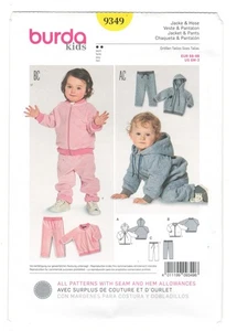 Burda 9349 Jogging Pants & Jacket Baby Toddlers Sz 6m -3 yr Sewing Pattern UNCUT - Picture 1 of 3