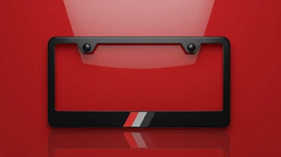 Marco de matrícula de acero inoxidable negro bandera retro Audi Sport Foto 1 de 3