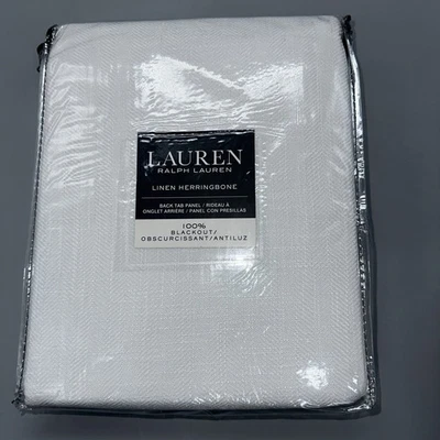 Ralph Lauren Panel Pestaña Trasera Cortina Blackout Espiga - BLANCO 52x 84” - Nuevo Foto 1 de 4