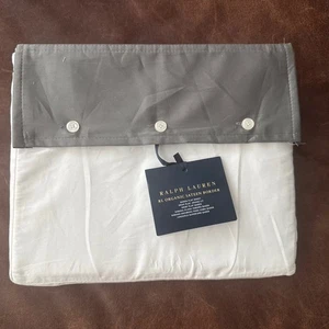 Ralph Lauren~Organic Border Sateen Queen , Flat Sheet-Graphite $215MRSP 624TC - Picture 1 of 5