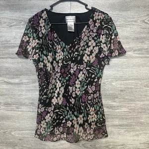 Vintage Karin Stevens Größe 14 Top mit Rock Ditsy Blumendruck Stufenrock - Bild 1 von 8