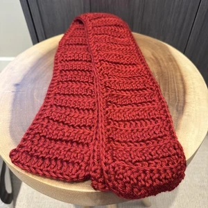 OMA HAT DAS GEMACHT! Gestrickter 60" x 4" Schal rot Acryl - super weich! - Bild 1 von 2