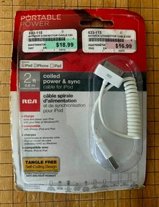 Cable de alimentación y sincronización en espiral portátil para iPod - Imagen 1 de 4