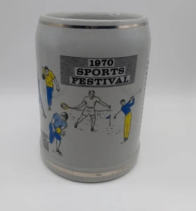 1970 Sports Festival Ramstein Air Base Germany Bierkrug Keramik 0,5 L - Picture 1 of 8
