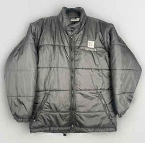 Vintage Netscape Jacket Black Puffer Full Zip Silver Lining Rare Size M 90’s Y2K - Picture 1 of 18