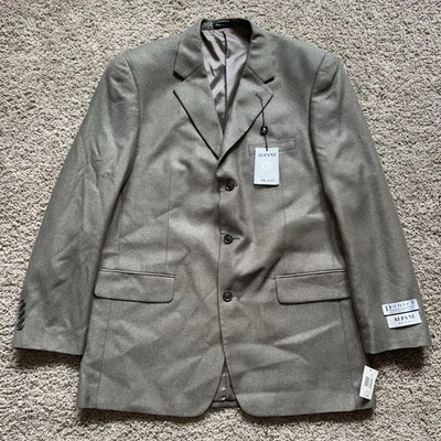 Blazer Abrigo Deportivo Alfani Relax Macys 42L Traje Formal Chaqueta Tweed Seda y Lana Foto 1 de 4