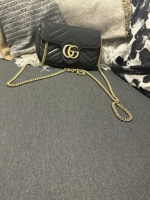 Gucci Marmont Small Shoulder Bag Black Matelasse Leather Crossbody - Image 1 of 4