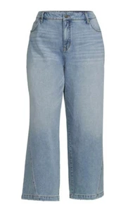Women's Jeans Plus Size 22W High Rise Godet Flare Wide Leg Terra & Sky - Picture 1 of 6