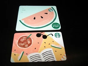 2 Carte Starbucks 2019 - Anguria estiva fustellata e coperta da spiaggia - nuove! - Foto 1 di 1