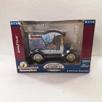 Remington Country Diecast Car 1912 Ford Model T Gearbox Coin Bank Buck & Doe - Image 1 of 4
