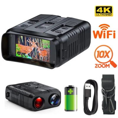 Night Vision Goggles Infrared Binoculars 4K HD 10x Digital Zoom Video Record UK - Image 1 of 4