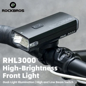 ROCKBROS Bicycle Headlight 3000LM 10000mAh Bike Front Light USB-C Rechargeable - Picture 1 of 13