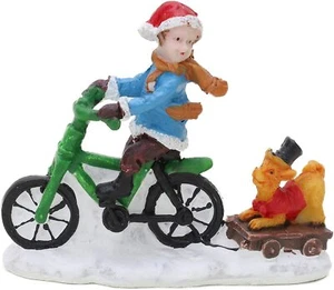 Toyland® Mini Resin Christmas Collectible Ornament - (Child On Bike) - (PM16-TL) - Bild 1 von 4