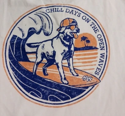 Nova Camiseta Masculina 3XL IZOD Grande e Alta Água Salgada Relaxada Clássica Dias Frios Surf Cachorro - Imagem 1 de 4