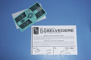AMT 1964 Plymouth Belvedere, Decals and Instructions (2020 Release) 1/25 Scale - Picture 1 of 4