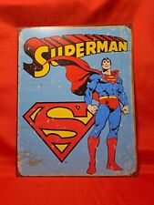 DC Comics SUPERMAN Retro-Look METAL SIGN Wall Hanging 12.5" X 16"