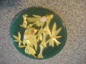 Medallón de pájaro vintage con rubíes zafiros y ópalos - Imagen 1 de 8