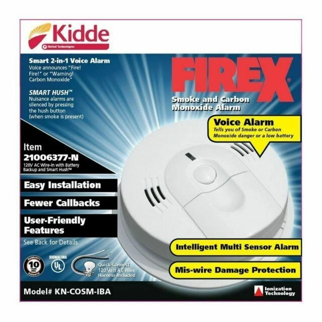 Kidde KN-COSM-IBA Hardwire Combination Smoke/Carbon Monoxide Alarm