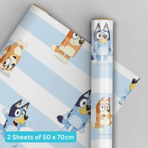 Birthday Wrapping Paper | Bluey | 2 Sheets & 2 Tags | Kids Gift Wrap - Picture 1 of 4