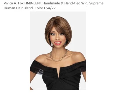 Vivica A. Fox HMB-LENI, Handmade & Hand-tied Wig, Supreme Human Hair Blend, C... - Image 1 of 4