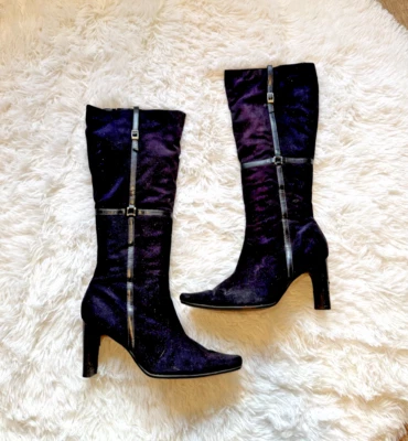 Botas hasta la rodilla de gamuza y2k talla 9,5 fairy rockstar whimsygoth ciy grunge Foto 1 de 4