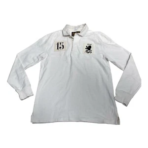 RALPH LAUREN POLO Vintage Rugby Jersey L Men Preppy Crest Shirt Top White - Picture 1 of 8