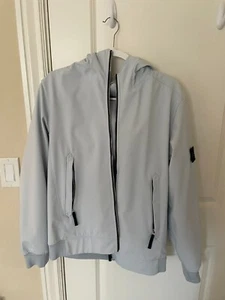 STONE ISLAND Light Soft Shell-R Hooded Jacket Size Men’s Large Sky Blue - Picture 1 of 6