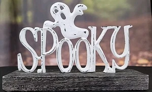 Halloween Spooky Ghost Cast Iron Mounted Table Decor - Picture 1 of 7