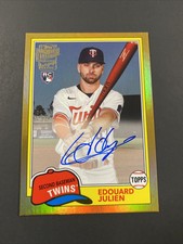 2023 Edouard Julien on Card Auto Topps  Archives Gold /50 Twins Superstar RC