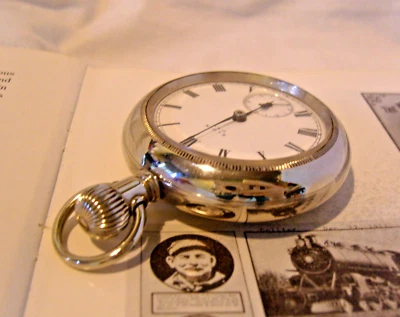 Pocket Watch Elgin USA Railway Type 1919 Antique 7J Big Silver Nickel Case Fwo - Image 1 of 4