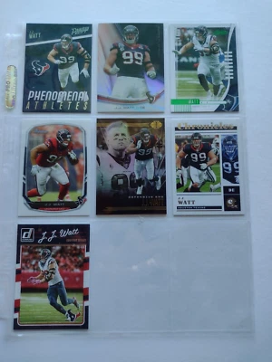 Lote de tarjetas de fútbol americano J.J.WATT (7) de los Houston Texans / Casi como nuevas / ¡SIN DUPLICADOS! Foto 1 de 2