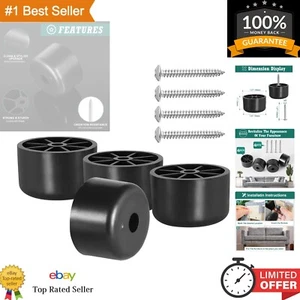 Patas redondas elegantes de plástico negro para muebles con capacidad de carga de 400 libras - Juego de 4 - Imagen 1 de 9