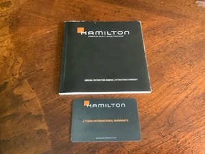 Hamilton Watch Instruction Manual Warranty Booklet & blank 2 Year Warranty Card - Picture 1 of 8