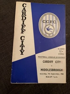 1968 Cardiff City V Middlesbrough Football Programme - Picture 1 of 3
