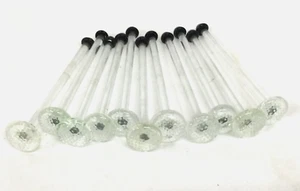 Lot 11 Vtg Glass Swizzle Cocktail Drink Stirrers Sticks Black w Clear Green Tint - Picture 1 of 5
