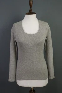 Kookai Gray Long Sleeve Crew Neck Top Blouse Shirt Size 1 - Picture 1 of 17