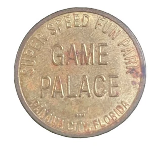 Super Speed Fun Park Game Palace One Free Game Brass 25mm Panama City Florida FL - Picture 1 of 10
