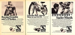 3w50137/ Lot Reklame aus 1968 – SACHS Fahrzeugmotoren - Picture 1 of 4