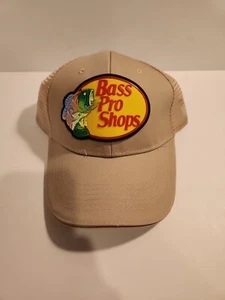 Original Bass Pro Shops Mesh Trucker Hat SnapBack Cap Classic Beige Fishing NWT - Picture 1 of 8