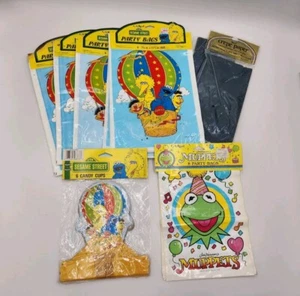 Vintage 1984 Lot of Sesame Street & Muppets Birthday Treat Party Bags - Picture 1 of 13