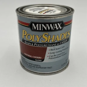 Minwax PolyShades Wood Stain Polyurethane Finish 1/2 Pint Natural Cherry Gloss - Picture 1 of 7