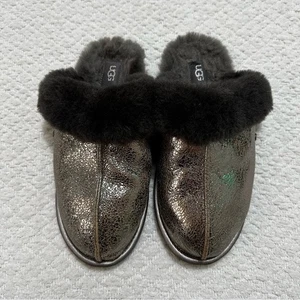 Ugg Scuffette II Metallic Sparkle Slippers Gunmetal Grey Women’s Size 9 - Picture 1 of 11