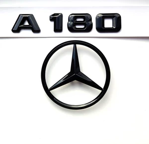 Gloss Black Rear Boot Badges Emblems For Mercedes A Class W177 A180 Hatch 2019+ - Picture 1 of 4