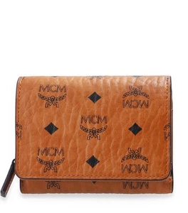 MCM Ladies Trifold Wallet in Cognac Visetos Original MYSBSVI01CO - Picture 1 of 3