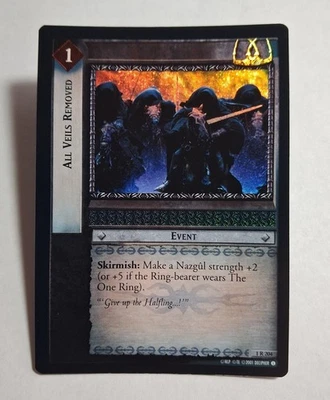 Decipher LOTR TCG Fellowship of the Ring ALL VEILS REMOVED 1R204 FOIL LP - Image 1 of 4