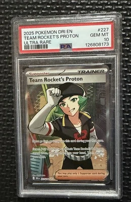 2025 Pokemon Destined Rivals Team Rocket's Proton Ultra Rare #227 PSA 10 - Image 1 of 2