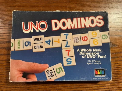 Juego de mesa familiar vintage 1986 UNO Dominos de International Games  Foto 1 de 4