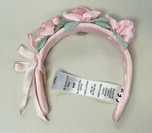 American Girl Doll Pink Satin Roses Rosebud Ribbon Floral Headband 2011 Spring - Picture 1 of 8