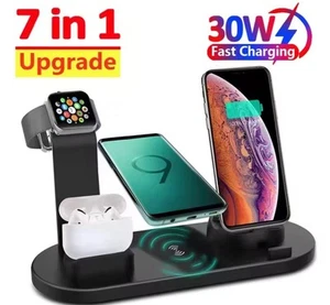 7-in-1 Wireless Charging Station for iPhone, Apple Watch, AirPods Fast Charge🔋 - Picture 1 of 7