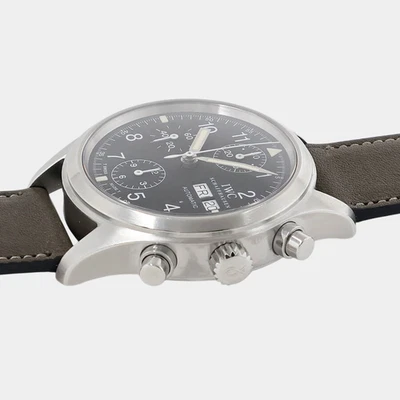 IWC Mechanical Flieger 3706 1990s Matt Black Original Dial Leather Automatic - Bild 1 von 4